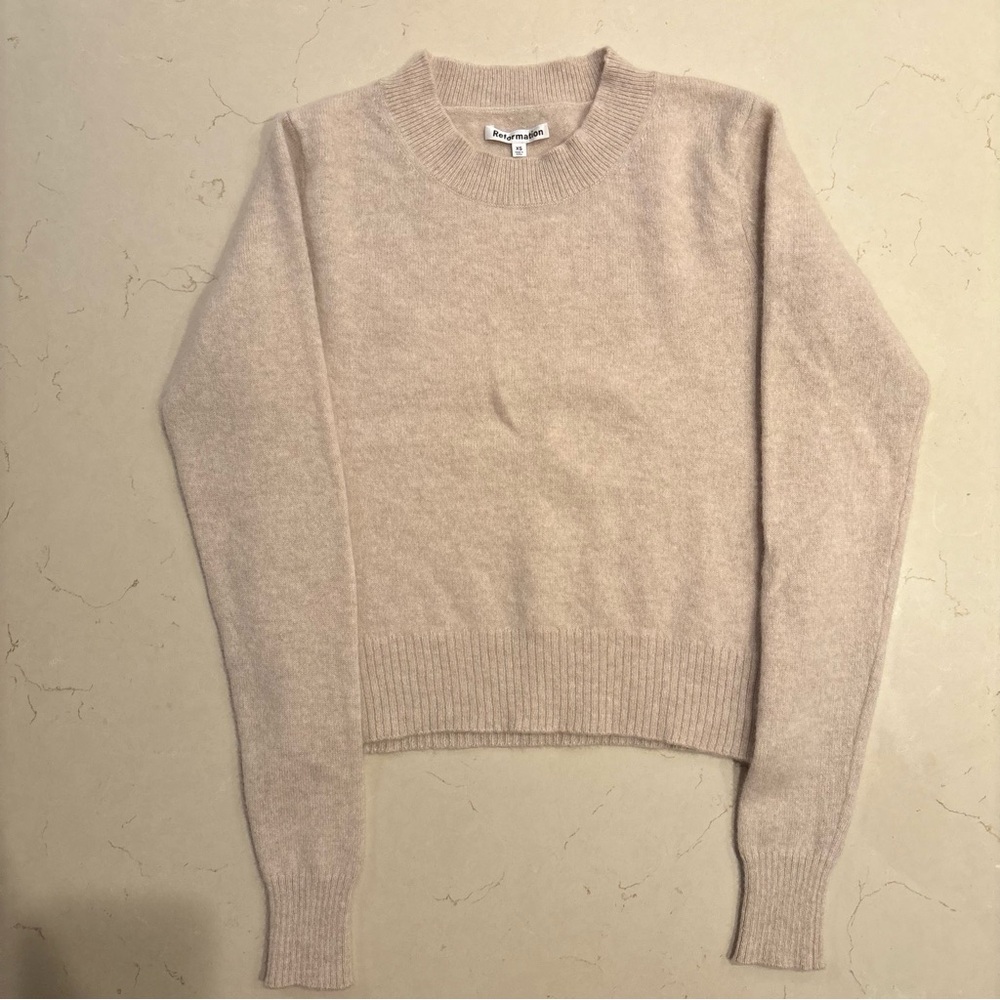 Reformation Soft Cream Crew Neck Sweater